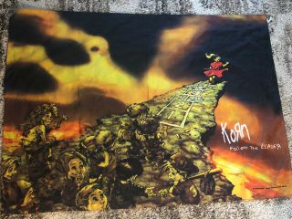 Korn Follow The Leader Scarf Banner Fabric Poster Flag 42”x30” Vtg 90s