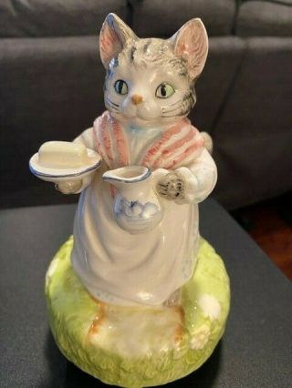 Mrs.  Ribby Cat Vintage Schmid Music Box Beatrix Potter Pie And The Patty - Pan
