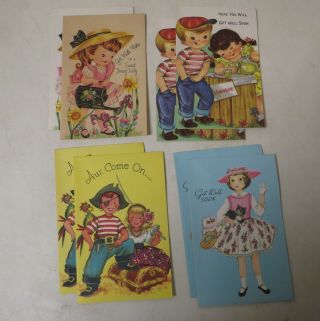 Vintage 1950s CHILDREN ' S GET WELL GREETING CARDS ALL (16) 3