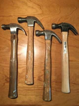 Vintage Claw Hammers,  Philadelphia Too,  Craftsman 3818 & Stanley 101 - 1/2 (4pc)