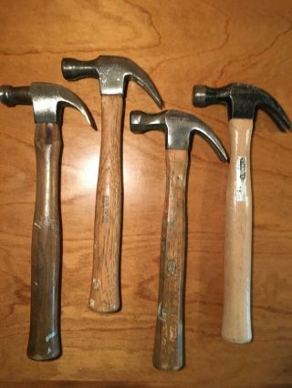 Vintage Claw Hammers,  Philadelphia Too,  Craftsman 3818 & Stanley 101 - 1/2 (4pc) 2
