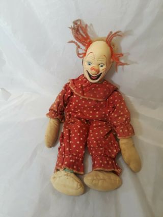 Vintage Rubber Face Clown Bozo Jr.  The Capitol Record 15 " Tall