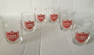 6 Vintage Lone Star Beer Barrel Taster Glasses Americas Certified Quality Beer
