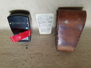 Vintage Elcometer Coating Thickness Gauge With Leather Case & Test Samples