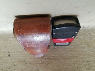 Vintage Elcometer coating thickness gauge With Leather Case & Test Samples 2