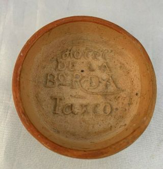 Vintage Hotel De La Borda Taxco Mexico Clay Pottery Dish Ashtray Bowl Souvenir