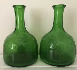Anitque/vintage Bottles Whitehouse Vinegar 2 Green Both 8 " Tall