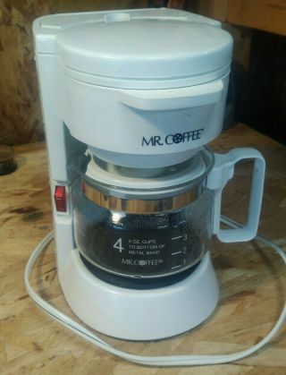 Vintage Mr Coffee 4 Cup Coffee Maker Model Bl4 White Compact Office Rv Dorm