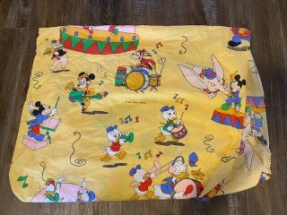 Vintage Rare Walt Disney Mickey Mouse And Friends Fitted Twin Bed Sheet