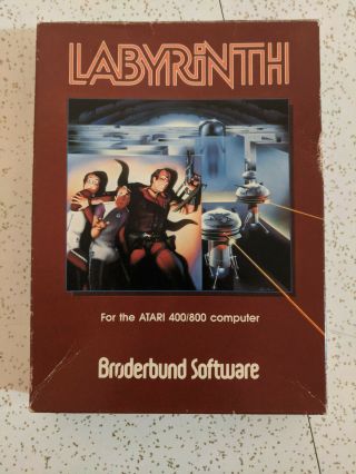 Labyrinth Vintage Atari 400 / 800 Computer Game Cassette w/ Instructions 2