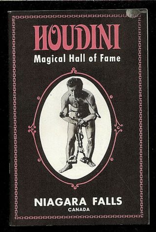 32 Page Booklet On Houdini Magical Hall Of Fame In Niagara Falls