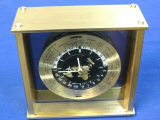 Vintage Seiko Quartz World Clock With Fying Airplane Second Hand