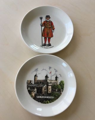 Goodliffe Alcester England Tower Of London & Chief Yeoman Warder Trinket Dishes