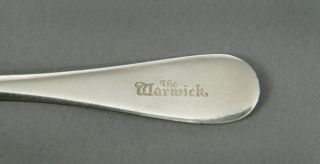Warwick Hotel Spoon By Victor S Co ½,  Silver Plate,  4 - 5/8”