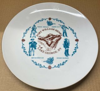 Roger Vintage Fort William Henry Lake George York Souvenir Plate 8 - 1/2”