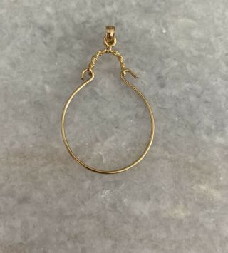 Vintage 14k Gold Charm Holder For Necklace Pendant