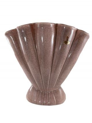 Vintage Red Wing Pottery Pink Speck Ocher Gladiolus Long Stem Flower Vase 416 - 9 "