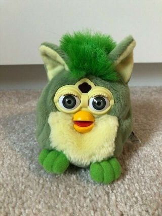 Vtg 1999 Furby Buddies Beanie Plush Frog Green Plush Toy Rare