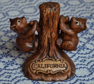BEARs in Tree Salt & Pepper Shakers California Souvenir Hanger Treasure Craft US 3
