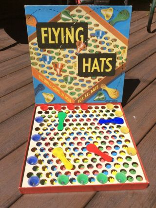 Vintage Flying Hats Board Game 1960 Spear’s Games Complete Made In England
