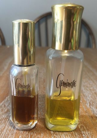 (2) Vintage Max Factor Geminesse Pure Cologne Spray 1 Oz &.  4 Oz Perfumes