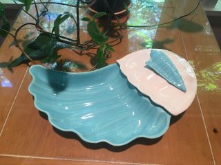 Mid Century Chip And Dip,  Hors Oeuvre California Usa Turquoise Vintage