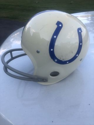 Vintage 1980 Rawlings HNFL - N White Baltimore Colts Football Helmet Small USA 3