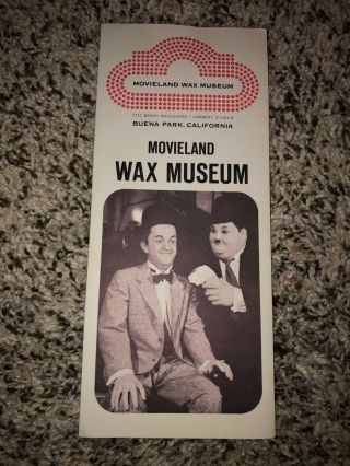 Vtg Buena Park California Movieland Wax Museum Brochure Guide Map Laurel & Hardy