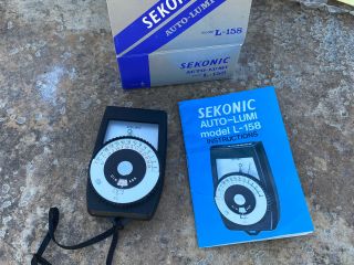 Vintage Sekonic Auto - Lumi Light Meter Model L - 158 Pre - Owned With Instructions