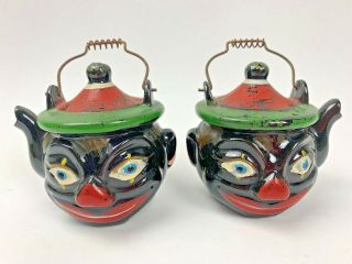 Vintage Thames Black Tea Pot Clowns America 7453 Salt And Pepper Shakers Fw18
