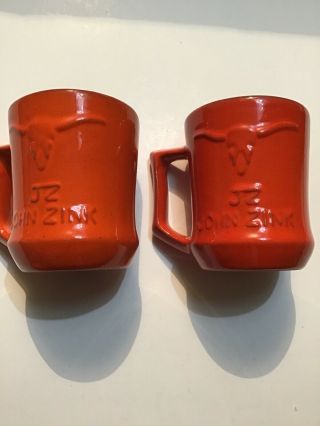 2 Vintage Frankoma John Zink Coffee Cup Mug (1427)