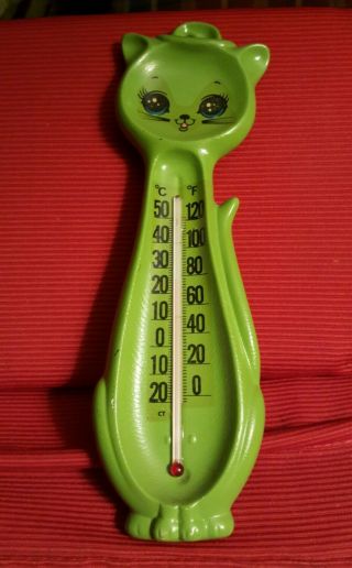 Vintage Wall Thermometer Shaped Like A Cat