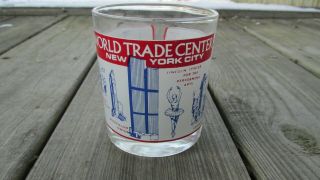 Vintage World Trade Center York City Souvenir Drinking Glass Tumbler Nyc Wtc
