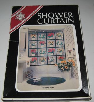 Nos Vintage Vinyl Shower Curtain Window Garden Flowerpots Saturday Knight Ltd