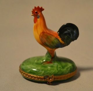 Vintage Limoges French Figural Trinket Box - Rooster Standing