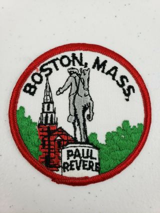 Paul Revere Statue Boston Mass Massachusetts 3 " Round Embroidered Souvenir Patch