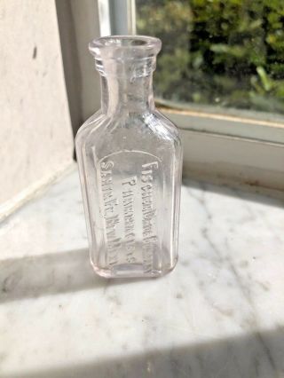 Vintage Antique Glass Bottle Fischer Drug Company Pharmacists Santa Fe Mex