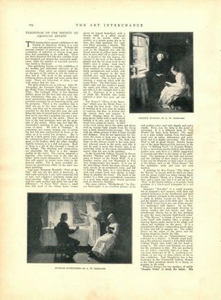 1901 " Easter Sunday  Divided Attention " L.  Eisenlohr Antique Vtg Print 14 X 11 "