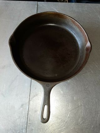 Wagner 10 Cast Iron 11 3/4 Vintage C Skillet Pan Very Flat No Wobble