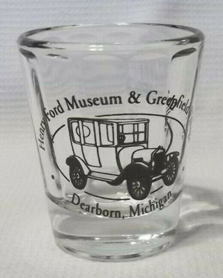 Vintage Ribbed Shot Glass Henry Ford Museum Greenfield Village Dearborn Michigan