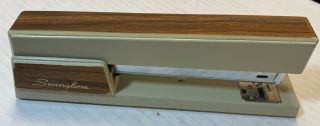 Vintage Swingline 767 Stapler Faux Wood & Tan Chrome Usa Retro Vtg Woodgrain