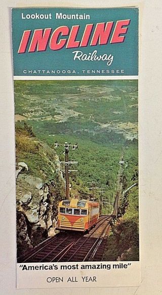 Vintage Lookout Mountain Incline Railway Chattanooga Tn Souvenir Travel Brochure