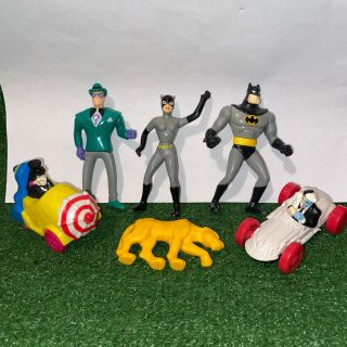 Vintage 1993 Dc Comics Batman Animated Series Mcdonalds Happy Meal Toys Set Of 6