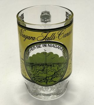 Vintage Niagara Falls Canada 18 Oz Glass Beer Drinking Mug “i’d Rather Be.  ”
