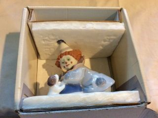 Vintage Lladro Figurine Clown Pierrot With Puppy And Ball 5278 Spain