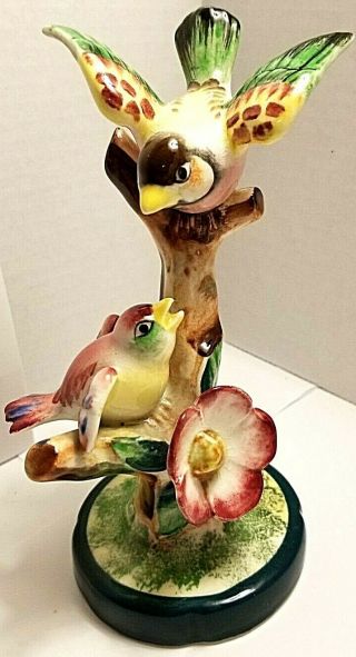 Vintage Two Birds On A Branch Figurine Made In Japan Ceramic / Porcelain?