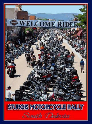 Sturgis Motorcycle Rally South Dakota United States Travel Advertisement Poster