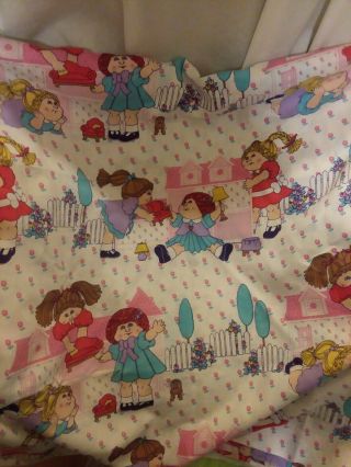 Vintage 1985 Cabbage Patch Kids Twin Bed Flat Sheet Dolls