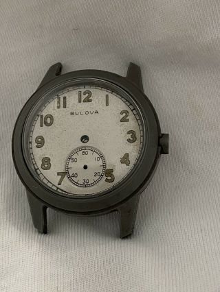 Vintage Bulova Mil - W - 3818a Hack Us Military Watch Case,  Dial,  And Crystal