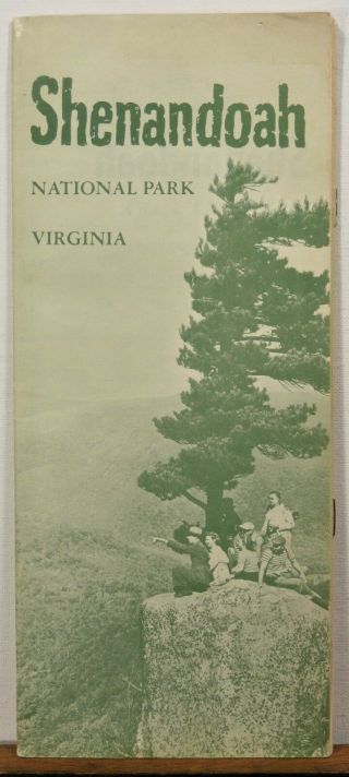 1963 Shenandoah National Park Virginia Vintage Informational Brochure Map B